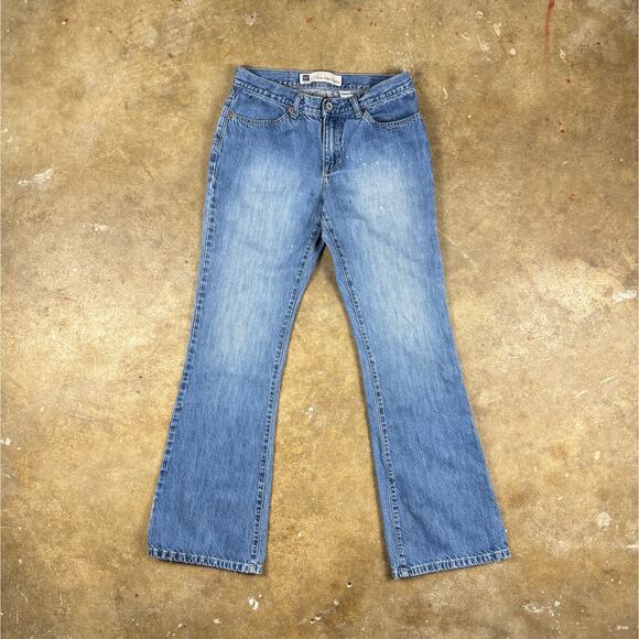 GAP Low Rise Flare Vintage Jeans Women’s Size 6 Paint Splatter Y2K Denim - Picture 1 of 12